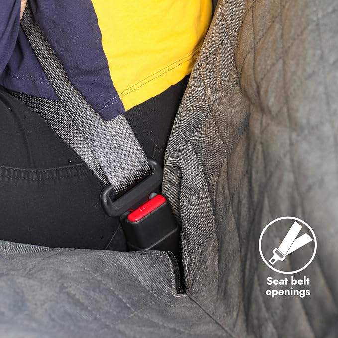 Dog Car Seat Cover & Hammock 2-in-1 for Cars & SUV’s - Seat Protector Against Pet Fur & Dirt - Waterproof & Non-Slip with Mesh Visibility Window