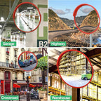 24" Convex Security Mirror,Curved Safety Traffic Road Driveway Mirror,Adjustable Safety Corner Surveillance Mirrors,Outdoor Indoor Blind Spot Mirrors For Garage Parking Lot Shop Office