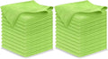 Microfiber Cleaning Cloth Light Green - 24 Pcs 12.5"x12.5" - High Performance - 1200 Washes, Ultra Absorbent Towels Weave Grime & Liquid for Streak-Free Mirror Shine - Car Washing Cloth
