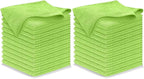 Microfiber Cleaning Cloth Light Green - 24 Pcs 12.5"x12.5" - High Performance - 1200 Washes, Ultra Absorbent Towels Weave Grime & Liquid for Streak-Free Mirror Shine - Car Washing Cloth