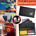 RFID Faraday Bag - GPS, RFID, and EMP Signal Blocker | Nylon Shielding Pouch for Cell Phone Privacy, Car Key FOB Protection, and Electronic Device Security (BLACK - NYLON)