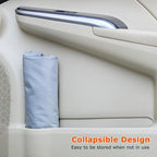 New Leak-Proof Travel Car Trash Bag, 3.5 Gallons Large Capacity Hanging Car Trash Can with Hook and Loop Lid and Handle, Multipurpose Trash Bin with Storage Pockets for SUV RV, Atomic Silver