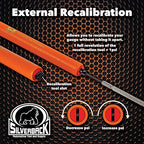 Silverback Hi-Visibility Orange Dual Foot Commercial Truck Tire Pressure Gauge, Recalibratable. Heavy Duty Stick Gauge with Black Metal Bar, Range 10-150 PSI in 2 PSI Increments.