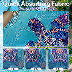 2 Pack Car Seat Towel Covers, Sweat-Proof Microfiber Seat Protectors for Gym, Running, Beach & Workout, Breathable Quick-Dry, Machine Washable, Underwater Sea Turtle Print, Universal Fit