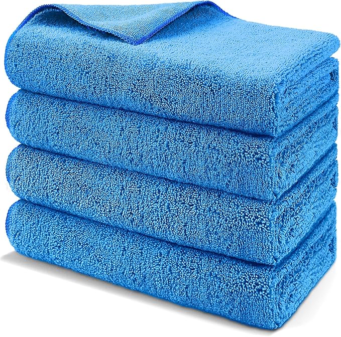 Professional Large Microfiber Car Drying Towels 2 Pack, Lint Free, Scratch Free, Highly Absorbent Drying Towel for Cars, SUVs, RVs, Trucks, and Boats,31" x 24",Blue