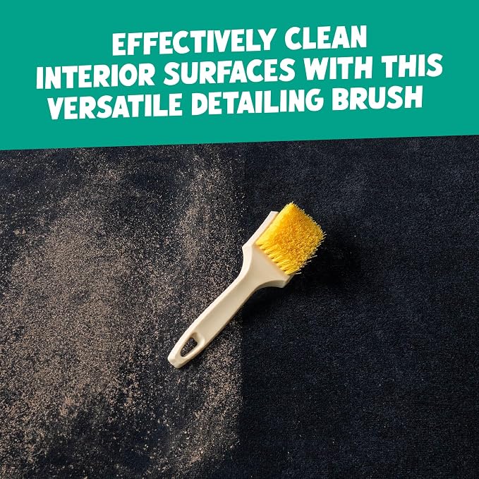 Induro 7 Heavy Duty Interior Carpet & Upholstery Detailing Brush – Durable Bristles, Car Carpet Brush for Deep Cleaning Fabric, Mats & Seats, Ergonomic Grip for Comfort and Control