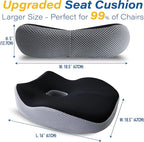 Car Seat Cushion for Driving, Car Seat Pillow for Short Drivers | Ergonomic Memory Foam Seat Cushion for Pain Relief, Adult Booster Seat for Car, Butt Cushion for Car, Truck, Office, B&G
