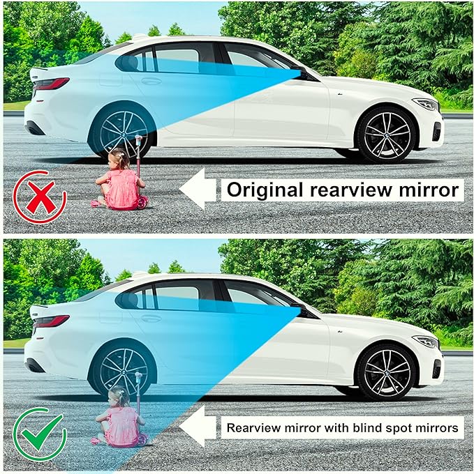 DF DUALFERV Blind Spot Mirror, 4PCS Suction Cup Type, 360° Adjustable ABS Anti-Collision Shell, HD Wear-Resistant Glass for SUV Truck Van Enhancing Driving Safety