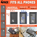 4 Faraday Bag Anti-Tracking GPS RFID Car Key Signal Blocker Wallet Shielding Pouch Protective Case for Cell Phone Car Key FOB, Data Privacy, Electronic Device Security (4 PACK - GRAY)