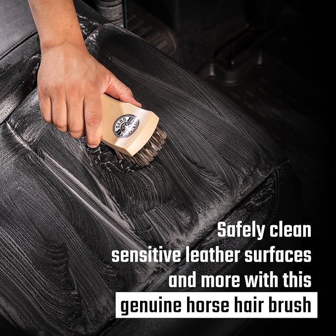 Long Bristle Horse Hair Leather Cleaning Brush - Leather Brush to Gently Clean Car Interiors,Furniture,Sneakers,Boots,and More - Safe for Natural,Synthetic,Faux,and Pleather,(Pack of 12)