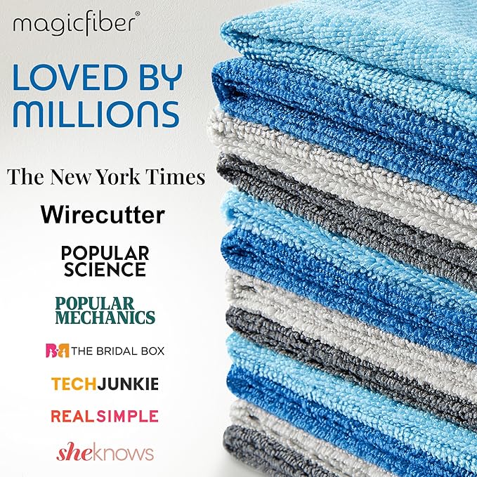 Microfiber Cleaning Cloth - Higher Quality, Larger Size - Micro Fiber Cloth for Cleaning Rags, Dust Cloths, Kitchen Dish Towels (12 Pack, 13”x11”)