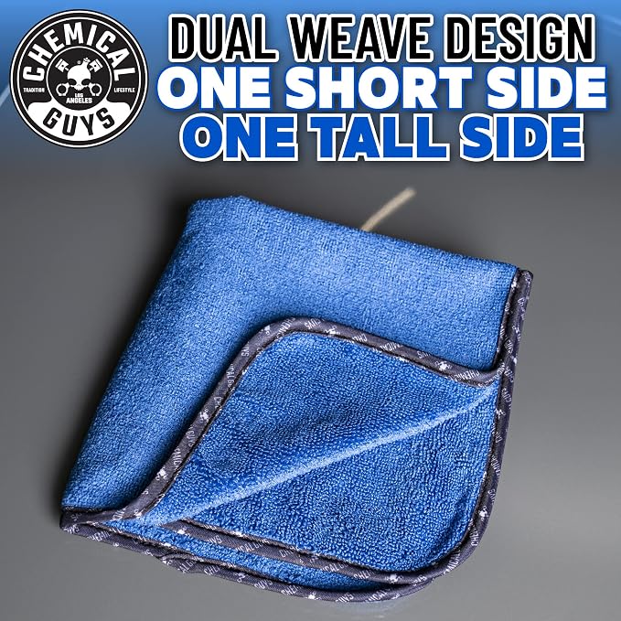 Professional Grade Premium Microfiber Towels for Cars, Blue, 16" x 16", Ultra-Soft and Scratch-Free Car Detailing Cloths for Trucks, Motorcycles, and More - 12 Pack