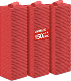 Shop Towels Rags, 150 Pack Reusable Shop Rags Bulk Microfiber Cleaning Cloth Lint Free Cleaning Towels for Car Kitchen Automotive Bar Mechanic Restaurant Garage, 11.5"x 11.5", Red