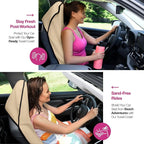 Waterproof Sweating Car Seat Cover for Post Gym Workout, Running, Swimming, Beach and Hiking, Universal Fit Anti-Slip Bucket Seat Protector for Cars, SUVs and Trucks, Machine Washable, Beige