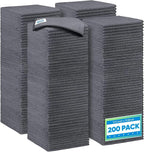 Grey Microfiber Cleaning Cloth 200 Pack, 11.5 x 11.5 inch Bulk Shop Towels | Reusable Cleaning Rags for Cars, Kitchen, Window, Garage and House, Ultra Absorbent, Lint Free, Streak Free
