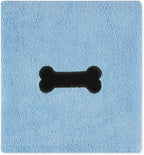 Pet Grooming Microfiber Towel, Embroidered Collection, X-Large,41x23.5", Blue
