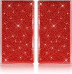 Car Registration and Insurance Card Holder, Vehicle License Document Glove Box Compartment Organizer, Interior Car Accessories for Women Men (Glitter Red)