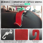 Car Seat Headrest Hook Universal Vehicle Storage Hanger Leather with Metal Car Seat Back Organizer for Handbag Purse Coat Wine 4 Pack