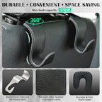 Car Seat Headrest Hook Universal Vehicle Storage Hanger Leather with Metal Car Seat Back Organizer for Handbag Purse Coat Black 4 Pack