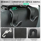 Car Seat Headrest Hook Universal Vehicle Storage Hanger Leather with Metal Car Seat Back Organizer for Handbag Purse Coat Black 2 Pack