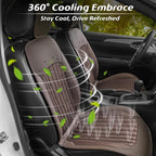 Paffenery 2026 Upgraded Cooling Car Seat Cover Front Seat, 12V-24V Ventilated Cooling Car Seat Cushion, Cooled Seat Cover for Car SUV Truck Universal Fit, Walnut Brown