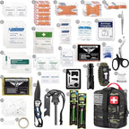 EVERLIT 250 Pieces Survival First Aid Kit IFAK EMT Molle Pouch Survival Kit Outdoor Gear Emergency Kits Trauma Bag for Camping Boat Hunting Hiking Home Car Earthquake and Adventures