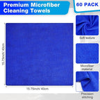 140 Pcs Microfiber Cleaning Cloths for Cars Ultra Absorbent Car Towels Drying Reusable Cleaning Supplies House Kitchen Window Microfiber Towel (Blue,16 x 16 Inch)