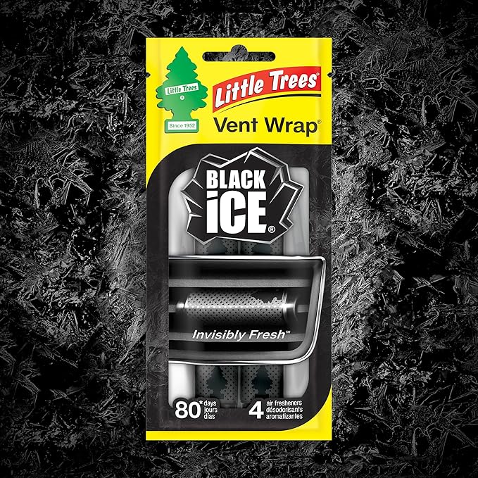 Car Air Freshener | Vent Wrap Provides Long Lasting Scent, Invisibly Fresh | 16 Air Fresheners | Black Ice