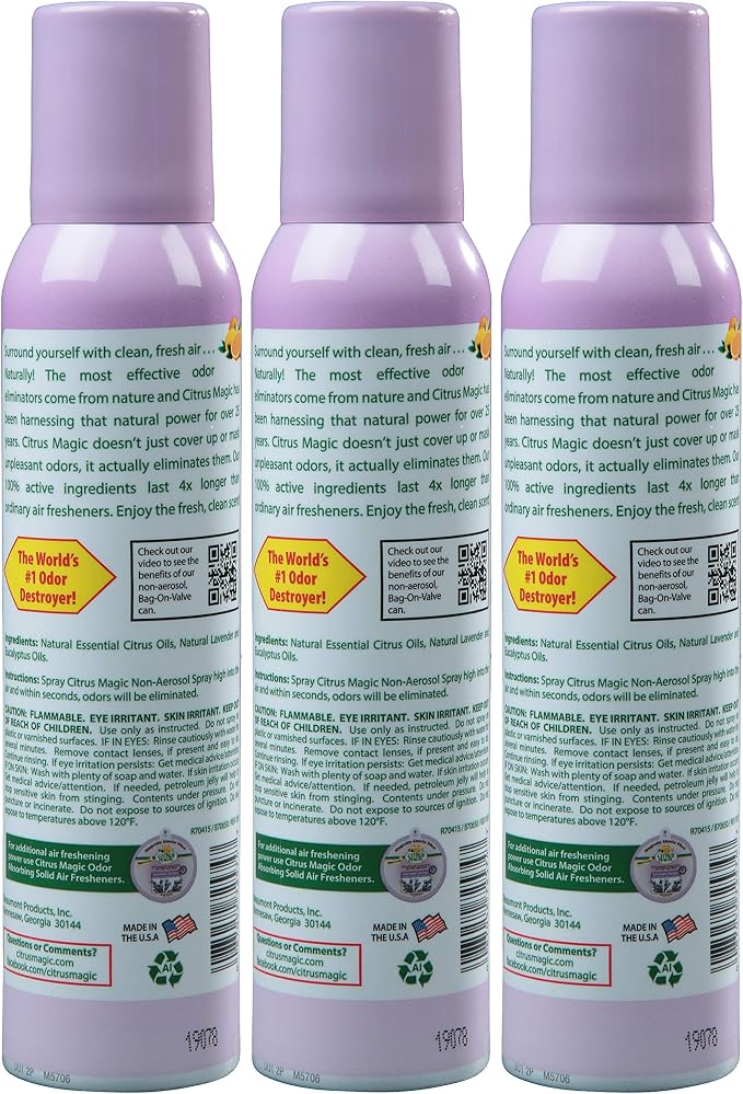 Odor Eliminating Air Freshener Spray, Lavender Escape, 3-Ounce, Pack of 3