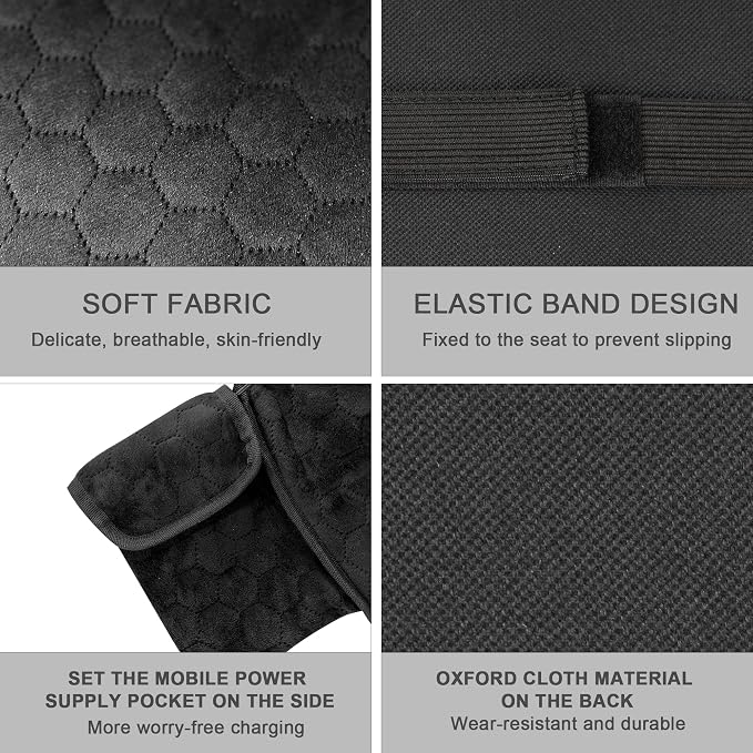 Portable Heated Seat Cushion (No Power Bank) - Premium Heated Camping Chair Pad, Foldable Heated Stadium Seat for Bleachers, USB Powered for Sports & Concerts - Grey