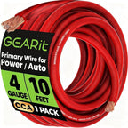 4 Gauge Wire 10 ft Red, 4 AWG Battery Cable CCA, Copper-Clad Aluminum Power Cable for Car Audio Amp, Automotive, RV