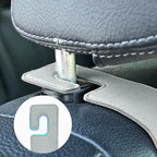 Car Seat Back Hook Metal with Suede Universal Vehicle Headrest Hangers Interior Storage Organizer for Purse Handbag Coat Grocery Bags 2 Pack Light Gray