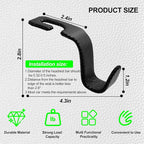 Car Seat Headrest Hook, Universal Vehicle Storage Hanger, Leather with Metal Car Seat Back Organizer for Handbag, Purse, Coat, Ergonomic Design, Black 4 Pack