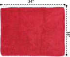 1000GSM Car Drying Towel 18"x24", Edgeless Double Twist Pile, Ultra Absorbent Microfiber Towel, Scratch-Free Lint-Free Streak-Free for Auto Detailing & Car Wash – Red&Grey