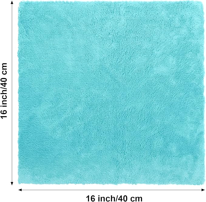 30 Pcs Edgeless Microfiber Plush Towels for Cars Detailing Drying Wash Polishing Absorbent Cleaning Cloths, 500 GSM (16 x 16 Inch,Teal Blue)