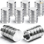 8PCS Tire Valve Stem Caps, Dust Proof, Anodized Aluminum Universal Tire Valve Stem Covers for Cars, SUV, Trucks, Bikes, Motorcycles, Bicycles(Silver)