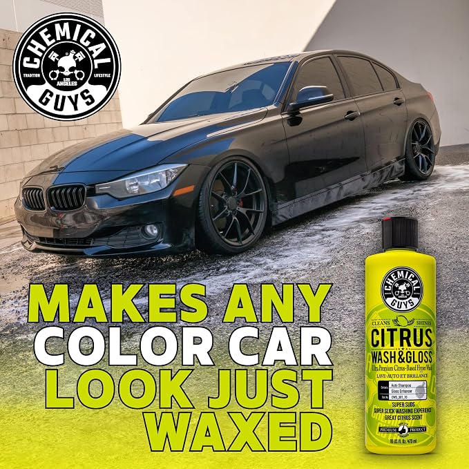 Citrus Wash & Gloss Foaming Car Wash Soap - High Suds Formula Foam Cannon Soap for Foam Blasters, or Bucket Washes - Safe on Paint, Clear Coat, and Wax, Citrus Scent - 64 oz