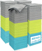 AIDEA Microfiber Cleaning Cloth-800PK, Soft Microfiber Towels for Cars, Absorbent Cleaning Rags, Lint-Free Streak-Free Wash Cloths for House, Kitchen, Window(12in.x12in)