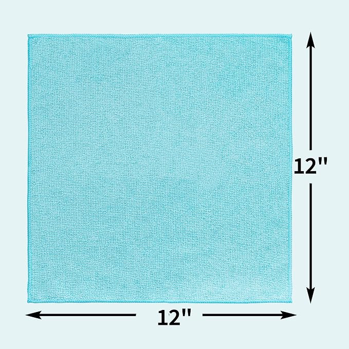 Microfiber Cleaning Cloth - 60 Pack Shop Towels, 12" x 12" Cleaning Rags Lint Free, Reusable Microfiber Towels for Cars Kitchen Automotive House Office