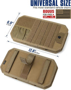 WYNEX Molle Car Sun Visor Organizer, Car Accessories with Zip Storage Pouch & Glasses Holder, Semi-Rigid Molle Panel with Patch for Tactical Gears, Fits Most Cars, Trucks, Pickups, Patrols