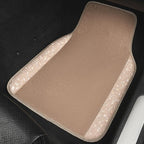 Bling Car Mats Shining Diamond Carpet Crystal Rhinestones Sparkly Glitter Floor Mats with Anti-Slip PVC Heel Pad Universal Fit for Automotive SUV, Sedan, Car, Van, 4pcs for Girl Women, Beige
