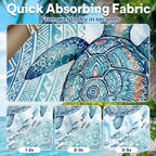2 Pack Car Seat Towel Covers, Sweat-Proof Microfiber Seat Protectors for Gym, Running, Beach & Workout, Breathable Quick-Dry, Machine Washable, Ink-Style Sea Turtle Print, Universal Fit