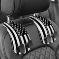 Purse Holder for Car, 2 Pack Heavy Duty Purse Hanger for Car, PU Leather Car Seat Hooks for Purses and Bags, Cute Flag Headrest Organizer for Handbags & Backpacks