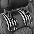 Purse Holder for Car, 2 Pack Heavy Duty Purse Hanger for Car, PU Leather Car Seat Hooks for Purses and Bags, Cute Flag Headrest Organizer for Handbags & Backpacks