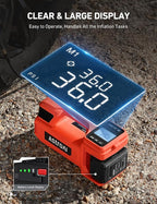 TC4 Portable Air Compressor Tire Inflator, 470W 18V Cordless Air Pump for Truck Tires with 4000mAh Battery, 150PSI Heavy Duty Air Compressor with Digital Display for Car, RVs, SUV Red