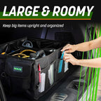 Car Trunk Organizer - Collapsible, Multi-Compartment Automotive SUV Car Organizer for Storage w/Adjustable Straps - Truck & Car Accessories for Women and Men - Grey