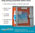 Car Registration and Insurance Card Holder for Sun Visor, Glove Box or Console with 2 Clear Hidden Car Document Pockets and Front Card Pocket