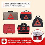 Emergency Car Kits for Vehicles - Roadside Emergency Car Kit (104 Pieces) - Car Kits for Emergency - Roadside Car Kit with Jumper Cables and Mini First Aid Kit - Gray Bag