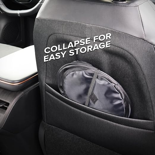 Car Trash Can, 3.3 Gallon Pop-Up Garbage Bin, Waterproof, Loop for Hanging, Velcro Base, Washable, Metal Frame, Portable Collapsible Design for Easy Storage, 12” Inch High x 9” Inch Wide