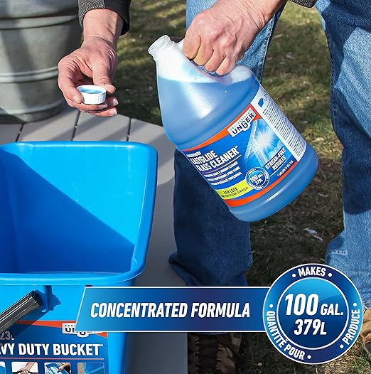 Professional Streak-Free EasyGlide Glass Cleaner Concentrate, 1 Gallon, Ammonia-Free, Makes 100 Gallons of Solution, Safe for Tinted Windows, LOW-E, Windshields and Mirrors